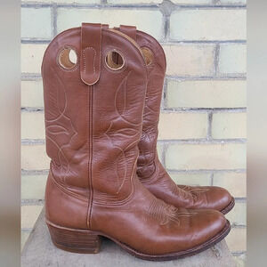Vintage Brown Leather Cowboy Boots